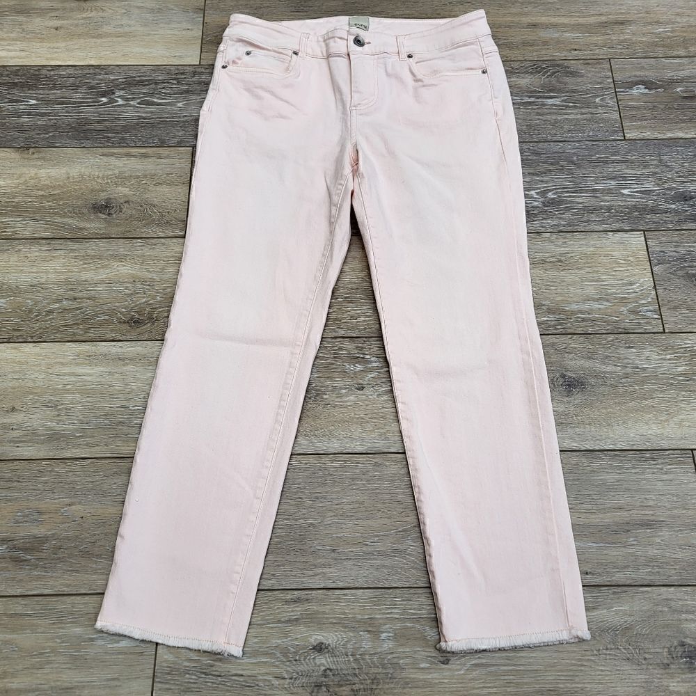 Ecru strummer frayed ankle jeans light pink colored size 6